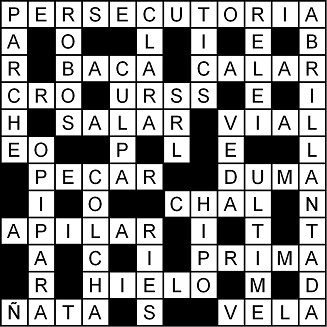 Solución del crucigrama del Miércoles 14 oct.