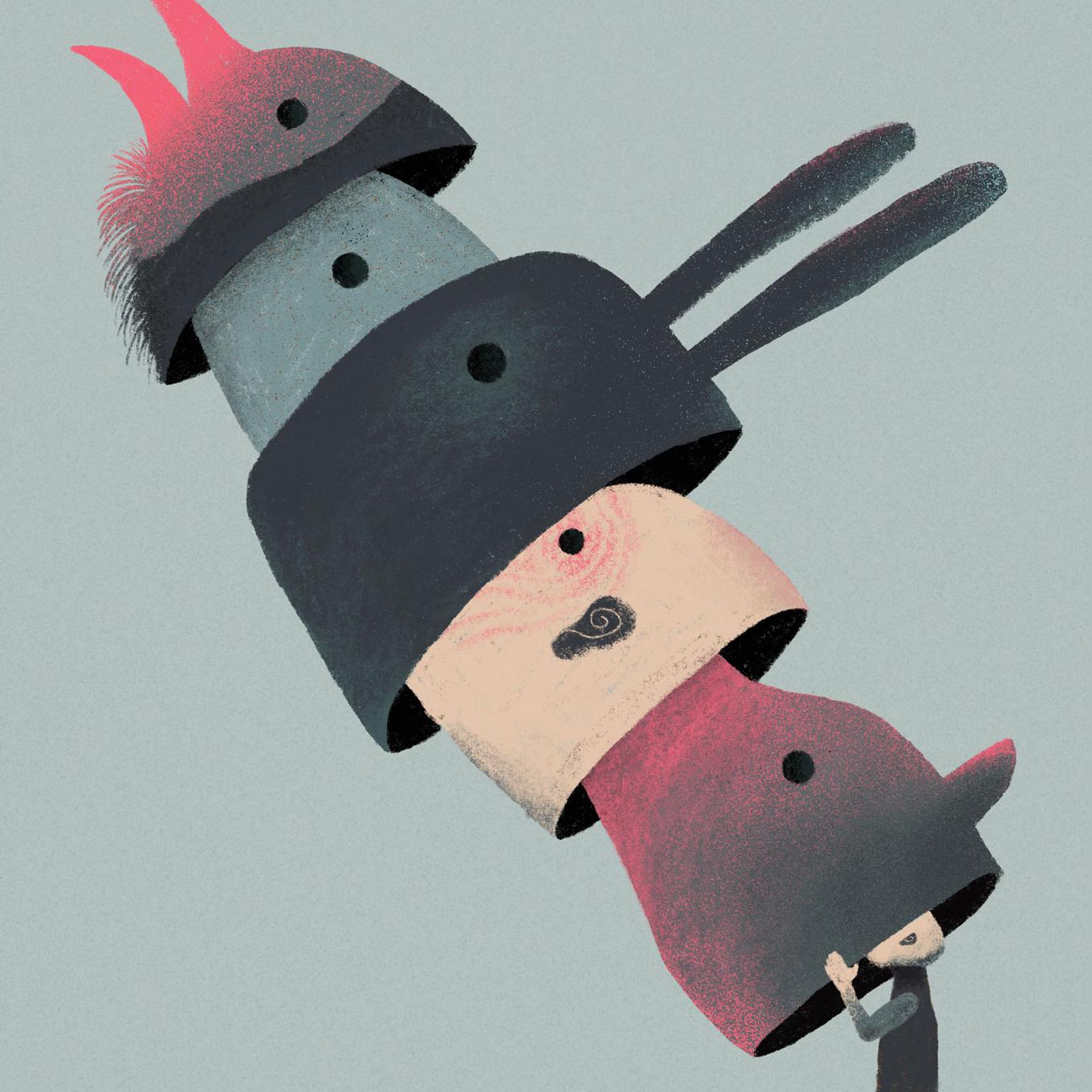 Foto principal del artículo 'Monumento doble' · Ilustración: Lautaro Hourcade