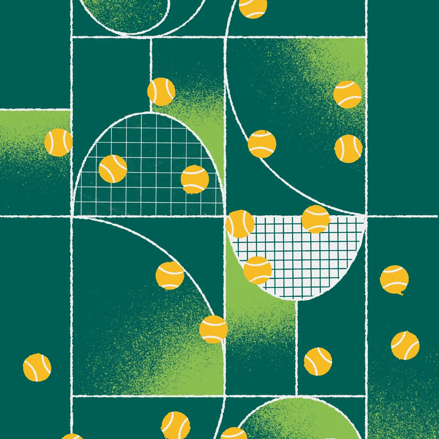 Foto principal del artículo 'El renacimiento del tenis' · Ilustración: Federico Damonte
