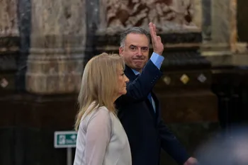 Carolina Cosse y Yamandú Orsi, el 2 de marzo, en el Parlamento. · Foto: Rodrigo Viera Amaral
