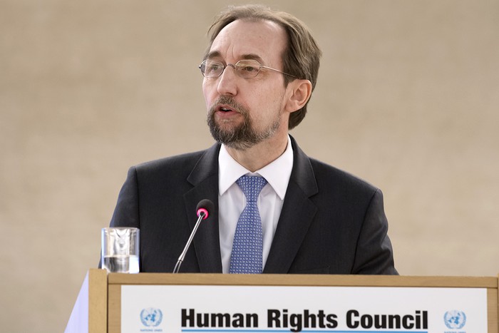 Zeid Ra'ad Al Hussein, durante la 37ª sesión del Consejo de Derechos Humanos de las Naciones Unidas, el 26 de febrero en Ginebra. Foto: Jean-Guy Python / AFP