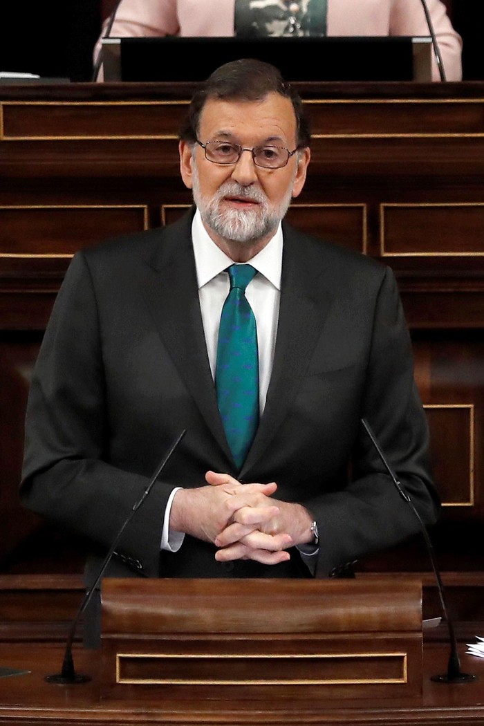  Mariano Rajoy durante un discurso ante la cámara baja de Parlamento. Foto: Juan Carlos Hidalgo, AFP, EFE.