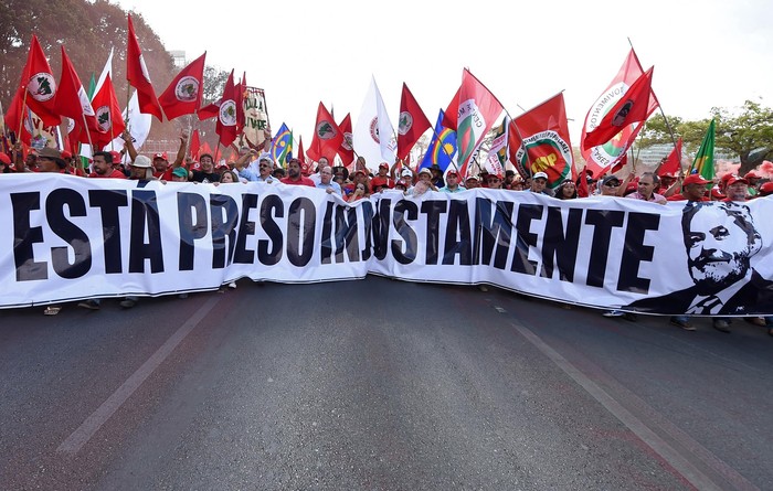 Partidarios de Lula el miércoles 15 de agosto en Brasilia · Foto: Evaristo Sa, AFP