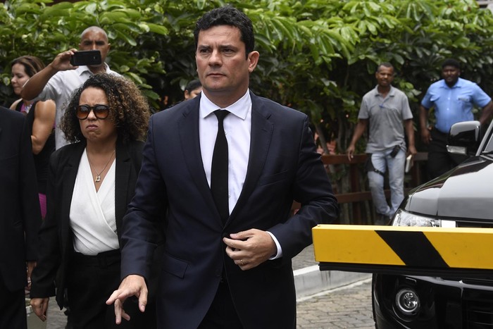 El juez Sergio Moro luego de la reunión con el presidente electo de Brasil Jair Bolsonaro, el 1 de noviembre.  · Foto: Mauro Pimentel, AFP