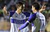 Martín Rabuñal y Joaquín Piquerez, tras el gol de Rabuñal ante Bolivar, en el estadio Hernando Siles de La Paz. · Foto: Aizar Raldes Martín Rabuñal y Joaquín Piquerez, tras el gol de Rabuñal ante Bolivar, en el estadio Hernando Siles de La Paz. · Foto: Aizar Raldes
