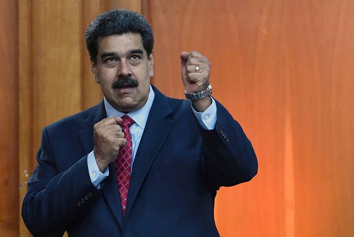 Nicolás Maduro, luego de una conferecia de prensa en Caracas, el 25 de enero de 2019.  · Foto: Yuri Cortez / AFP