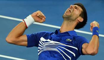 Novak Djokovic tras ganar su partido y el título del Abierto de Australia ante Rafael Nadal. Novak Djokovic tras ganar su partido y el título del Abierto de Australia ante Rafael Nadal.