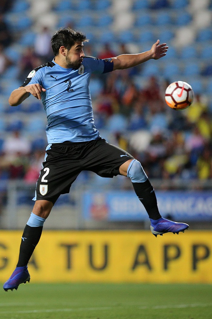 Bruno Méndez durante le partido ante Ecuador por el sudamericano sub 20, el 1 de febrero, en Chile. · Foto: Claudio Reyes