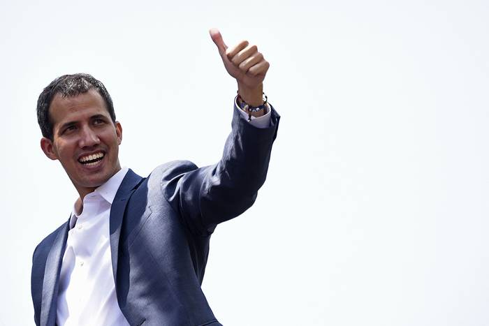 Juan Guaido, el 2 de febrero, en Caracas. · Foto: Juan Barreto