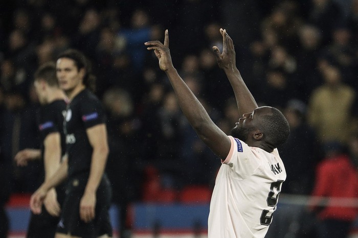Romelu Lukaku, del Manchester United, después de ganar la ronda de la Liga de Campeones de la UEFA. · Foto: Geoffroy Van Der Hasselt
