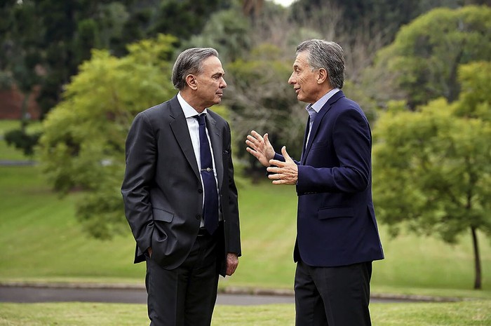 Miguel Angel Pichetto y Mauricio Macri, en la residencia presidencial en Olivos, Buenos Aires.
 · Foto: Cambiemos, AFP