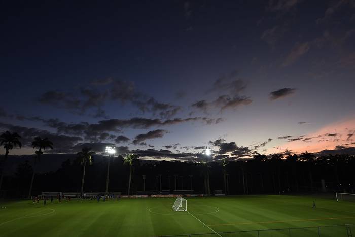 Jugadores de Ecuador en el complejo Sesc Venda Nova, en Belo Horizonte, Brasil. · Foto: Douglas Magno, AFP