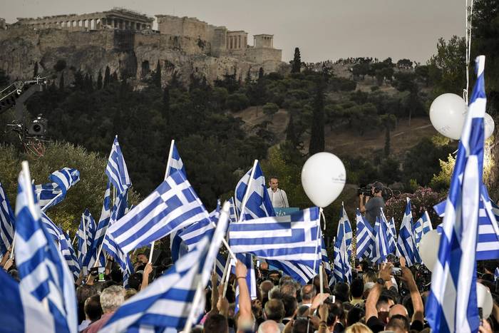 Acto del partido Nueva Democracia de Kyriakos Mitsotakis en Atenas, el 4 de julio.


 · Foto: Louisa Gouliamaki, AFP