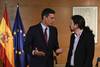 Pedro Sánchez, primer ministro español, y Pablo Iglesias, líder del partido Podemos, durante una reunión en Las Cortes, Madrid, el 9 de julio de 2019. · Foto: Pierre-Philippe Marcou Pedro Sánchez, primer ministro español, y Pablo Iglesias, líder del partido Podemos, durante una reunión en Las Cortes, Madrid, el 9 de julio de 2019. · Foto: Pierre-Philippe Marcou
