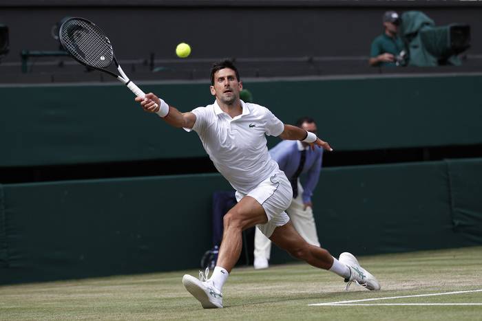 Novak Djokivic, durante la final de Wimbledon ante Roger Federer. 


 · Foto: Adrián Dennis / AFP