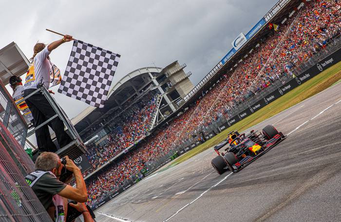 Max Verstappen, de Red Bull, ganador del Gran Premio de Alemania. Srdjan Suki / POOL / AFP