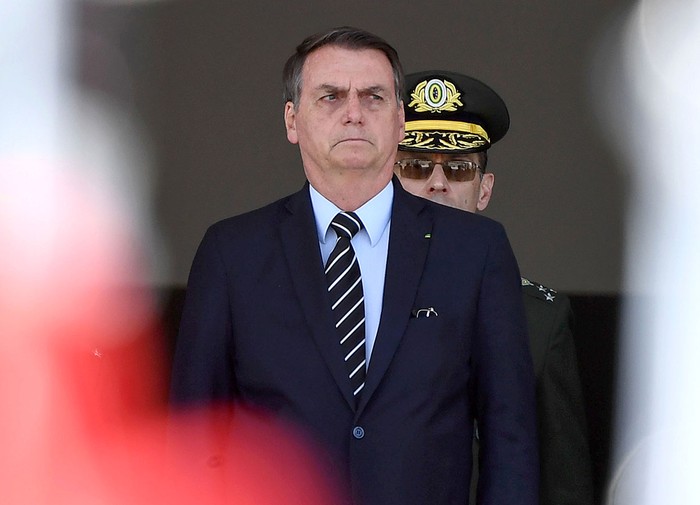 Jair Bolsonaro, durante una ceremonia de cambio de guardia en el Palacio de Planalto, Brasilia, el 31 de julio.  · Foto: Evaristo Sa, AFP