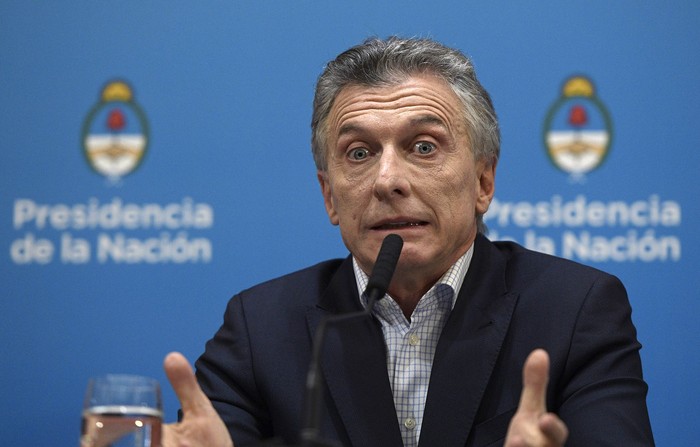 El presidente argentino Mauricio Macri, en conferencia de prensa. 



 · Foto: Juan Mabromata, AFP