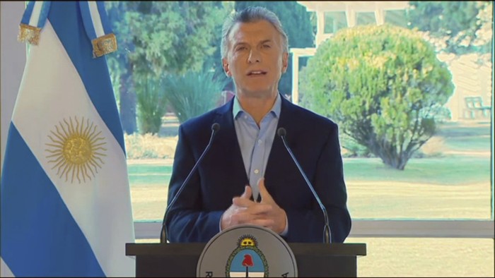 El presidente de Argentina, Mauricio Macri. Foto: Presidencia Argentina / AFP. 
