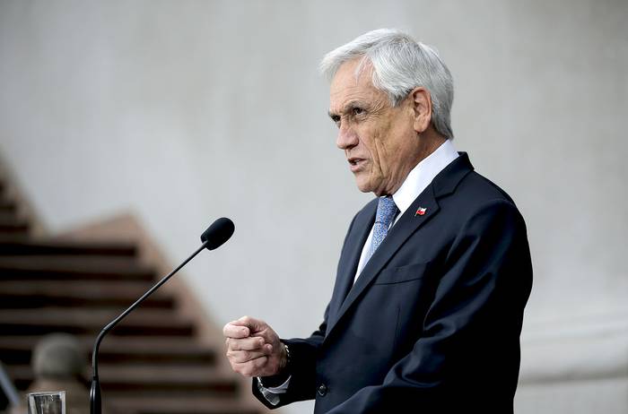 Sebastián Piñera, durante una conferencia de prensa, el 4 de setiembre, en el Palacio de La Moneda, en Santiago de Chile. · Foto: Javier Torres, AFP