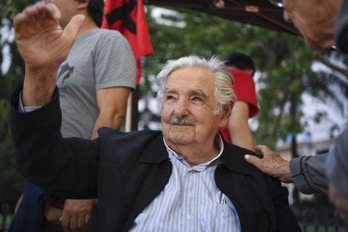 El ex presidente José Mujica, participando en la campaña (archivo, octubre 2019). 
 · Foto: Eitan Abramovich, AFP