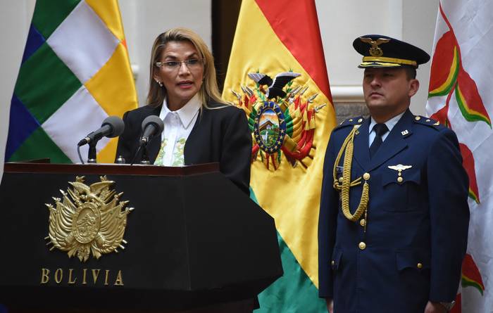 Jeanine Áñez, presidenta de facto de Bolivia (archivo, noviembre de 2019). · Foto: Aizar Raldes, AFP