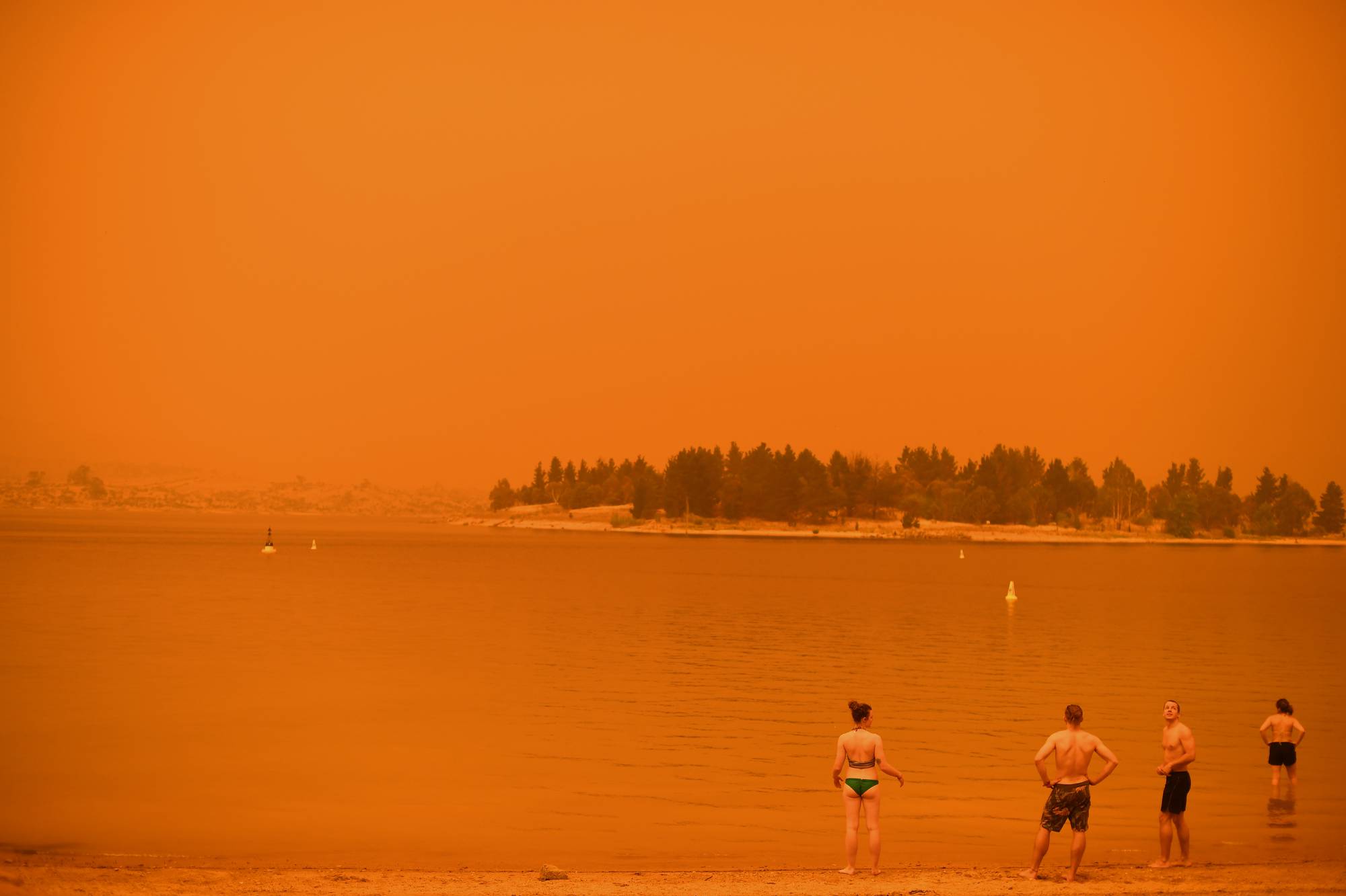 Lago Jindabyne, en la ciudad de Jindabyne en Nueva Gales del Sur, Australia, el 4 de enero.