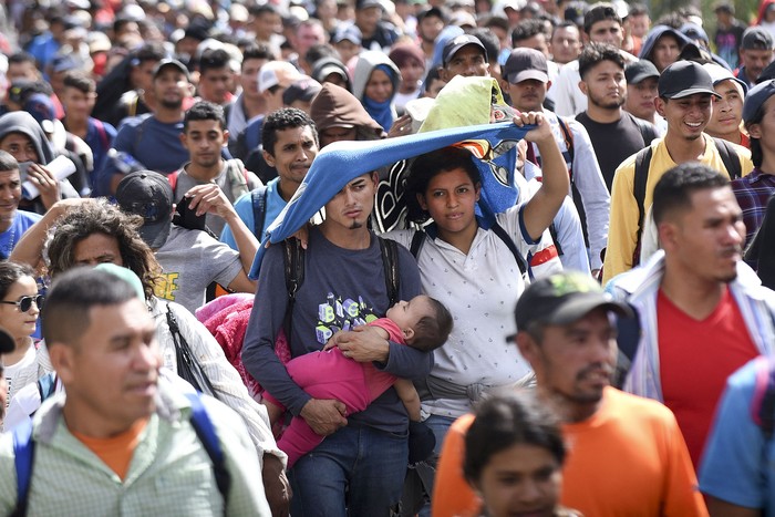 Caravana de migrantes hondureños cerca de Esquipulas, departamento de Chiquimula, Guatemala, el 16 de enero de 2020.  · Foto: Johan Ordonez, AFP