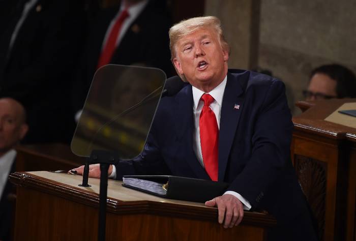 El presidente de Estados Unidos, Donald Trump, durante el discurso del Estado de la Unión. · Foto: Olivier Douliery, AFP