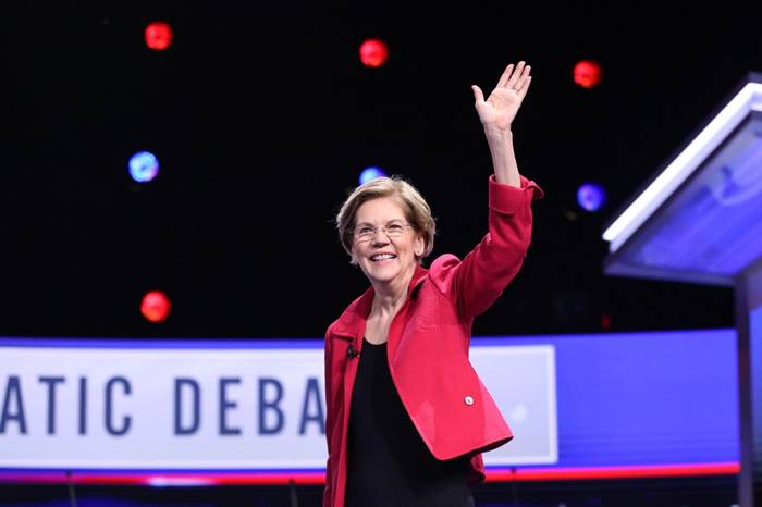 Elizabet Warren durante la campaña para las elecciones internas del Partido Demócrata en Estados Unidos. · Foto: Logan Cyrus, AFP