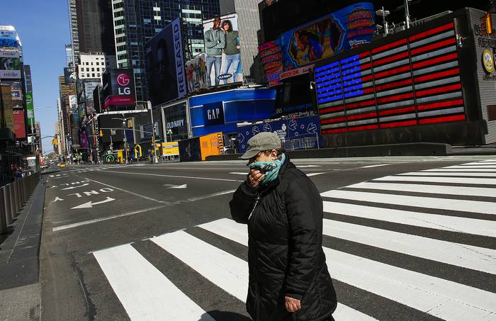 Times Square, ayer, en la ciudad de Nueva York. 
 · Foto: Kena Betancur, AFP