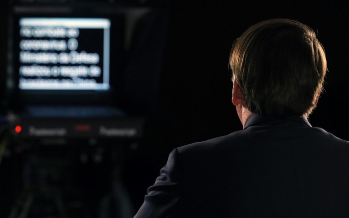 Fotografía distribuida por la Presidencia brasileña de la cadena nacional de Jair Bolsonaro. Foto: Isac Nobrega, Presidencia de Brasil / AFP