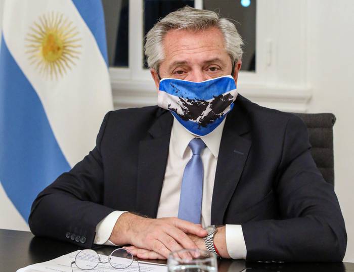 Alberto Fernández en la residencia presidencial de Olivos, Buenos Aires, el 10 de junio. 
 · Foto: Esteban Collazo, presidencia argentina