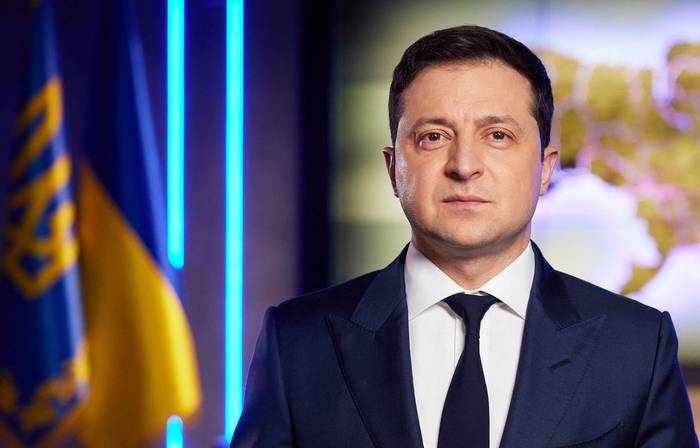 Volodymyr Zelensky , el 21 de febrero de 2022, en Kiev. · Foto: Presidencia de Ucrania
