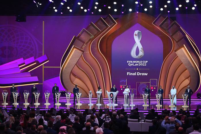 Sorteo del Mundial Catar 2022, el 1 de abril, en el Centro de Convenciones Doha, en Catar. · Foto: Franck Fife, AFP