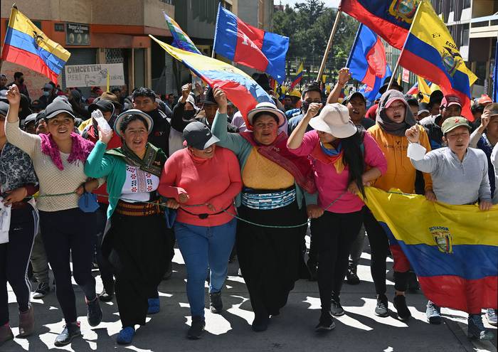 Movilización indígena, el 30 de junio, en Quito. · Foto: Martin Bernetti / AFP