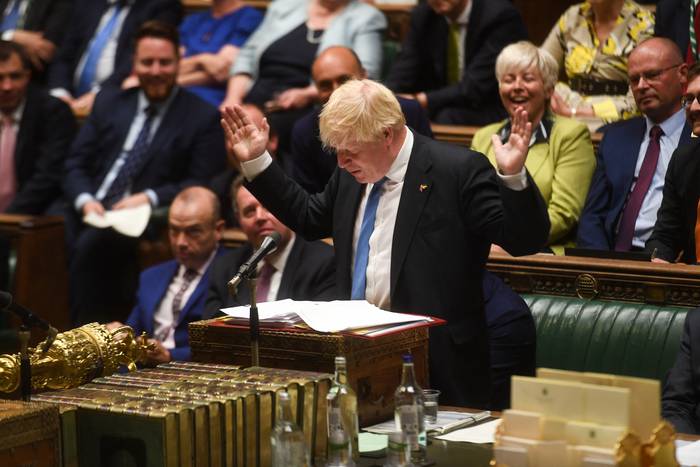 Boris Johnson en la Cámara de los Comunes en la ciudad de Londres (20.07.2022) · Foto: Andy Bailey, AFP