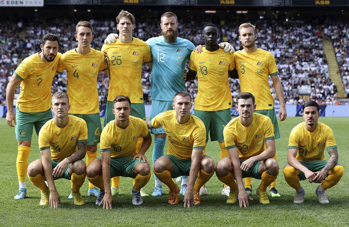 Selección de Australia posa en el Eden Park in Auckland, este jueves. · Foto: MICHAE BRADLEY, AFP