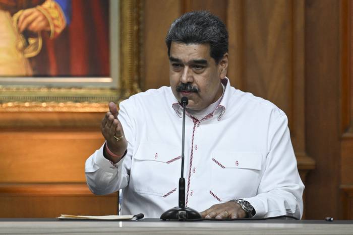 Nicolás Maduro, durante una conferencia de prensa conjunta con su par colombiano, Gustavo Petro, el 1 de noviembre de 2022. · Foto: Federico Parra, AFP