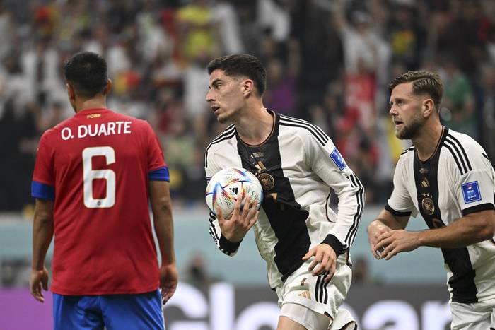 Kai Havertz, de Alemania tras convertir el tercer gol de su equipo a Costa Rica. f · Foto: Ina Fassbender, AFP