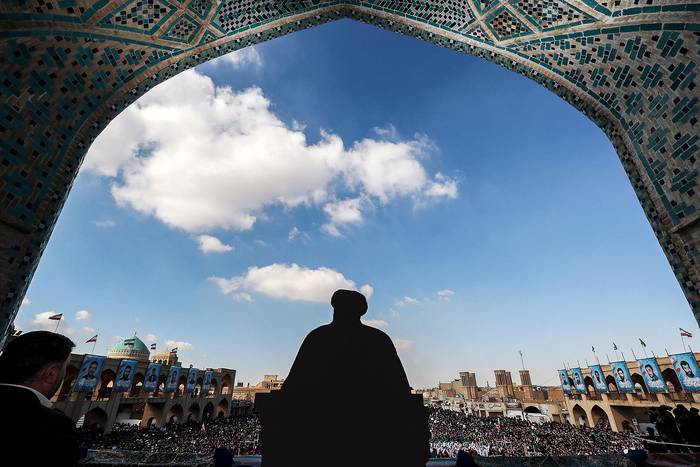 Ebrahim Raisi, presidente de Irán, durante un acto, este jueves, en la ciudad de Yazd, en el centro de Irán. · Foto: Presidencia de Irán, AFP