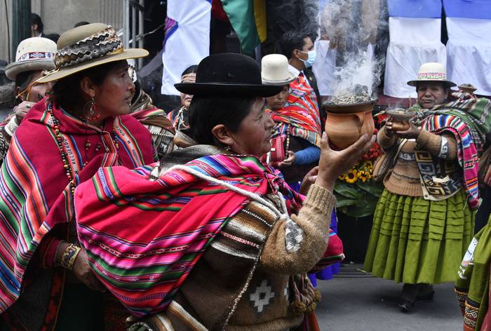 Celebración del aniversario del Estado Plurinacional de Bolivia, el 22 de enero, en La Paz. · Foto: Aizar Raldes, AFP