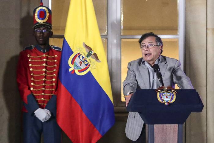 El presidente de Colombia, Gustavo Petro, en el Palacio Presidencial de Nariño en Bogotá el 16 de marzo. · Foto: Juan Pablo Pino, AFP