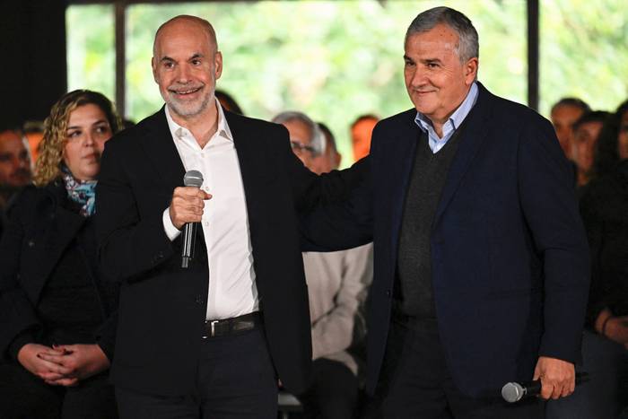 Horacio Rodríguez Larreta, y el gobernador de Jujuy, Gerardo Morales (23.06.2023). · Foto: Luis Robayo, AFP