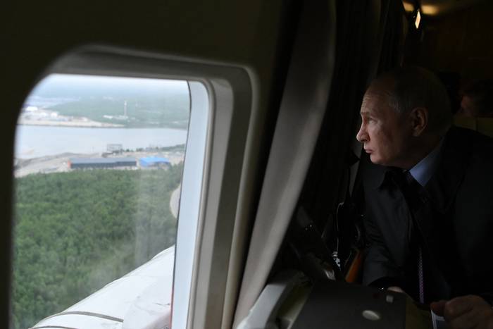 Vladimir Putin, el 20 de julio, en el pueblo de Belokamenka en la región de Murmansk, Rusia. 
Alexander Kazakov, SPUTNIK, AFP