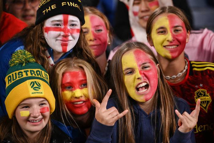 Previa de la final entre España e Inglaterra de la Copa Mundial Femenina 2023 de Australia y Nueva Zelanda, el 20 de agosto, en el Estadio Australia en Sydney. · Foto: Franck Fife,  AFP