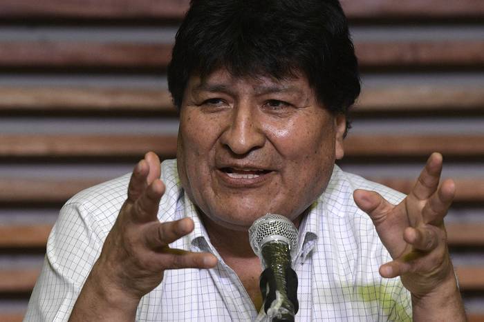 Evo Morales, durante una conferencia de prensa en Buenos Aires, el 19 de octubre. · Foto: Juan Mabromata,  AFP