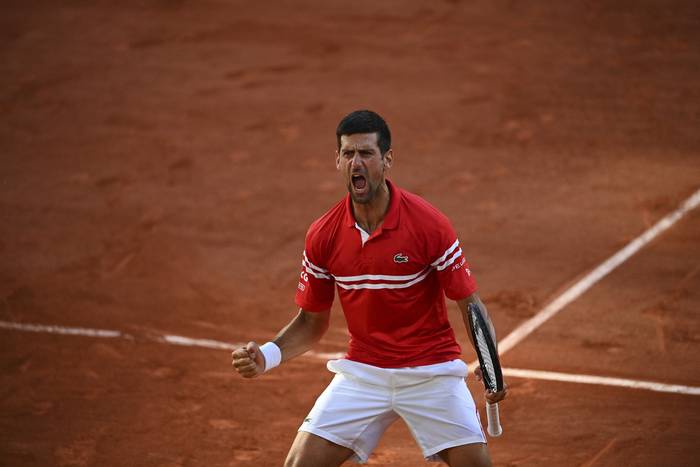 Novak Djokovic, tras vencer a Stefanos Tsitsipas, en la final de Roland Garrós. 


 · Foto: Christophe Archambault, AFP