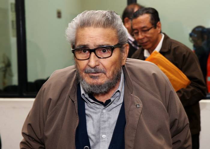 Abimael Guzmán en junio de 2017, con 82 años. Foto: Francisco Medina, Poder Judicial peruano, AFP.
