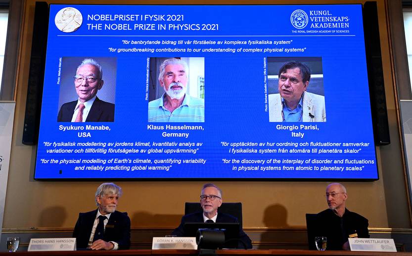 Nobel Prize in Physics went to three scientists for studies on climate change and complex physical systems thumbnail